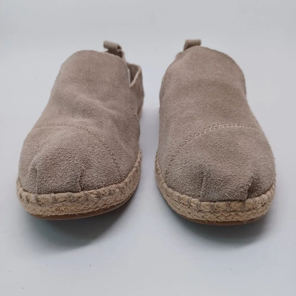 Toms Suede Flats Espadrilles Slip On‎ Loafer Neutral Tan Womens 6.5